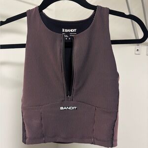 Bandit Running Cadence Striped Crop